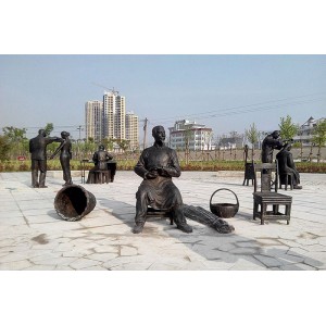 铜雕-传统人物雕塑-公园民俗群雕