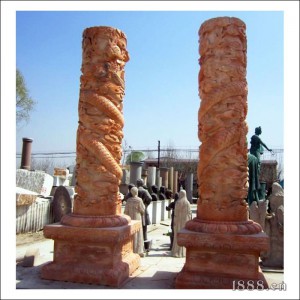 石雕文化柱-龙柱